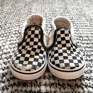 Kids Checkerboard Slip-On Vans